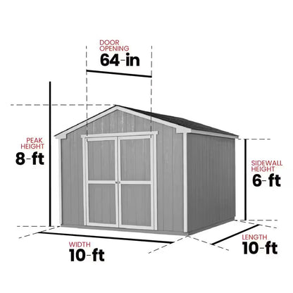 Professionally Installed Princeton 10 Ft. X 10 Ft. Outdoor Wood Storage Shed with Driftwood Grey Shingles (100 Sq. Ft.)